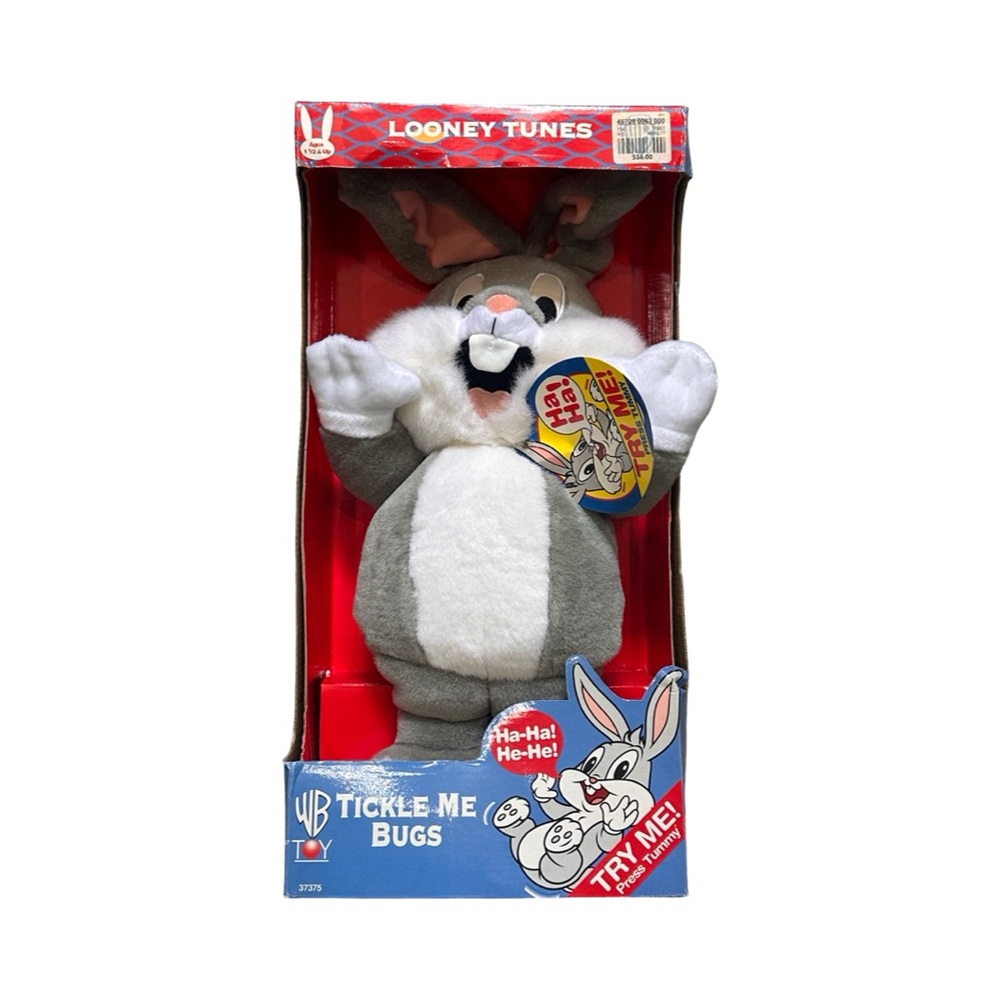 Vintage 1997 Warner Bros Looney Tunes Tickle Me Bugs Plush (Bugs Bunny) Tyco